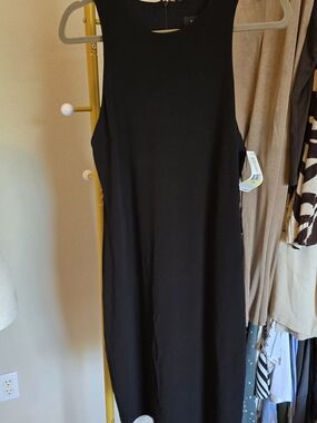 Karen Kane Black Sleeveless Midi Sheath Dress